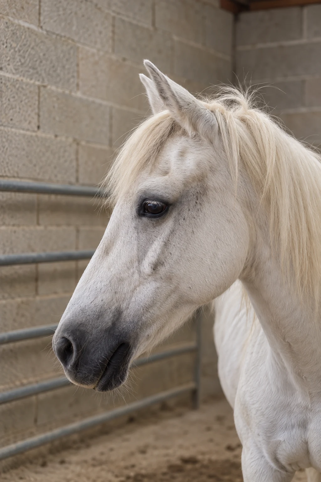 Cheval dans son écurie